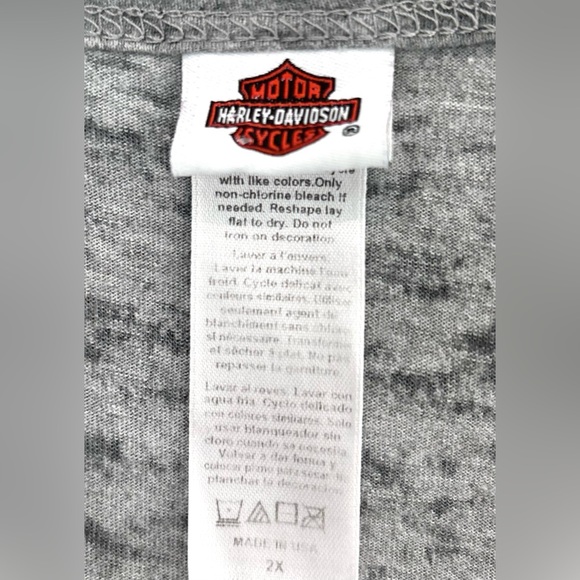 Harley Davidson Womens Gray Burnout W/ Rhinestones Gaylord Michigan T- Shirt 2XL - Picture 13 of 14